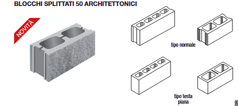 BLOCCHI SPLITTATI ARCHITETTONICI IN CLS VIBROCOMPRESSO IN CLS VIBROCOMPRESSO