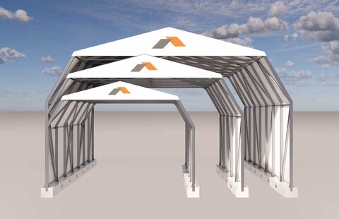 Copertura Industriale Amovibile e Riposizionabile AdriaBox Con varianti (larghezze 6, 8, 10 mt)