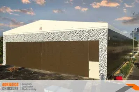 Capannone Mobile in Acciaio Zincato e Telo PVC Adriatica Chiusure Struttura mobile industriale con varianti