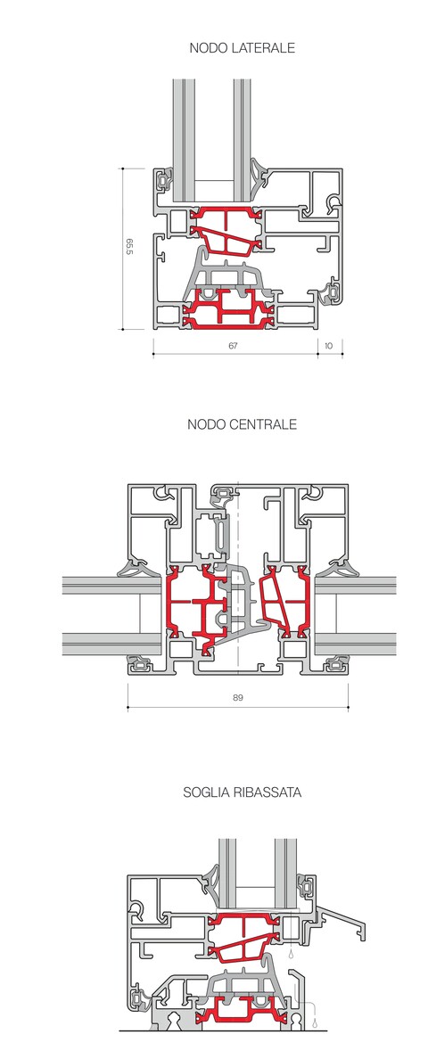 Finestra in alluminio a battente minimale C67K-M Infineo C67K-M Infineo