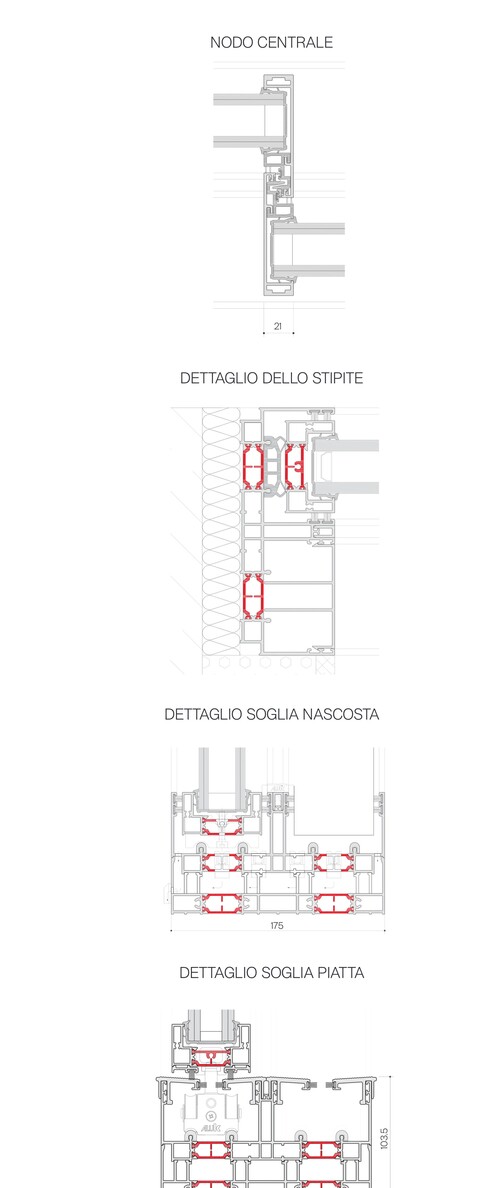 Scorrevole in alluminio a scomparsa ultrasottile Infinium Infinium