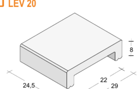 Copertina U Levigata Paviblok Profilo U con gocciolatoio, larghezze 10–30 cm