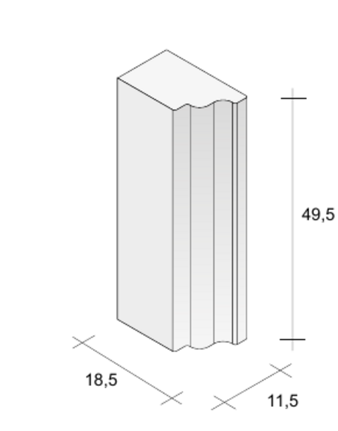 Cornice Lecce Levigata Paviblok Profilo sagomato 49,5 cm per facciate