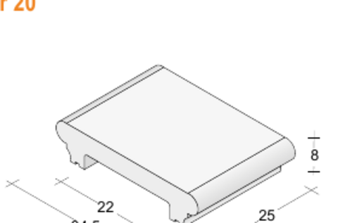 Copertina BR Vibrocompressa Paviblok Con gocciolatoio, larghezze 10–30 cm