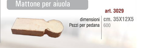 Mattone per aiuola 35×12 cm – art. 3029 in Cotto Fatto a Mano