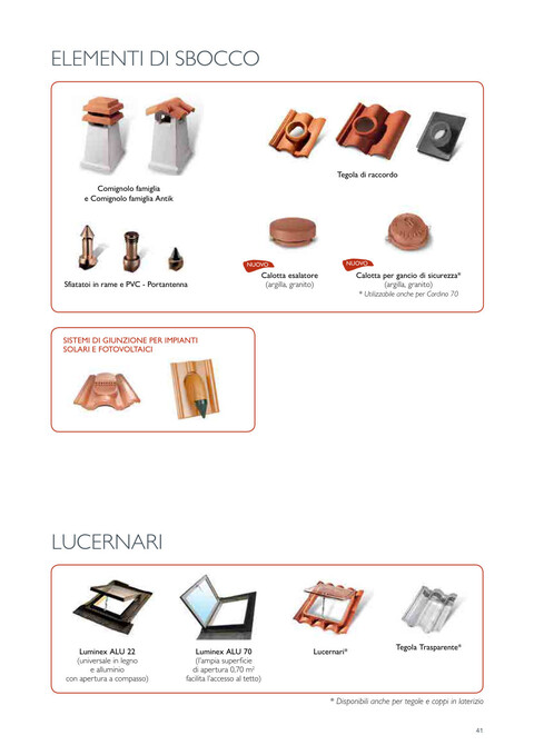 Elementi di Sbocco, Sistemi Solari e Lucernari Wierer Elementi di sbocco e lucernari
