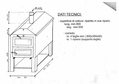 FORNO A LEGNA IN LAMIERA ADRANO MOD. CASETTA