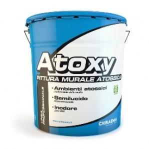 Atoxy, idropittura acrilica semi-lucida per ambienti ad igiene incontrollata. Chiraema.